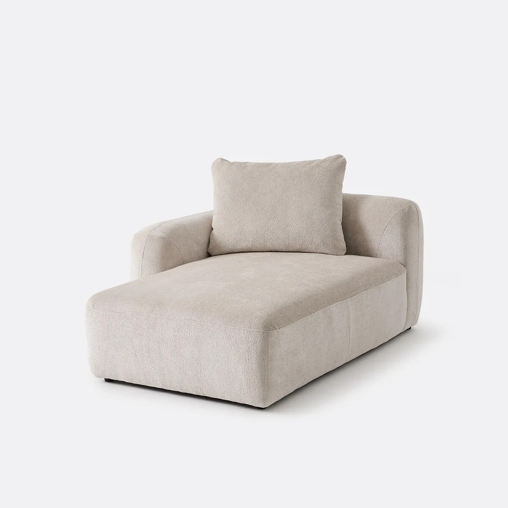 Linker longchairelement, voor modulaire bank, in jacquard chenille, AMAD