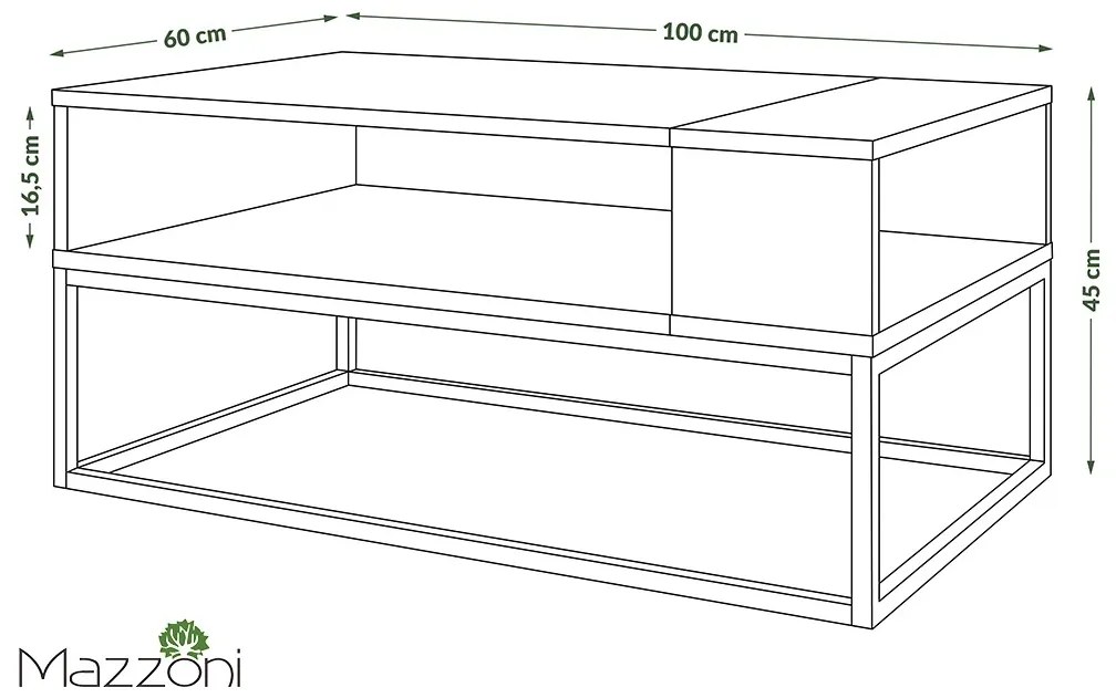 LYNX beton/wit, salontafel, modern, loft