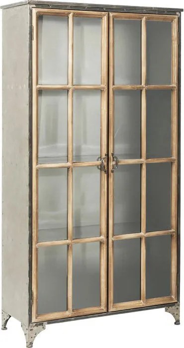 Vitrinekast Industrieel Staal - 97x39x187cm.