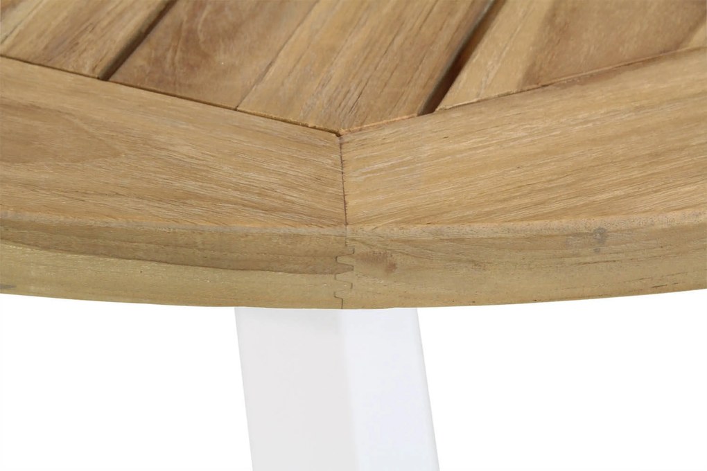 Tuinset Ronde Tuintafel 4 personen 120 cm Aluminium Wit Lifestyle Garden Furniture Alessio/Wellington