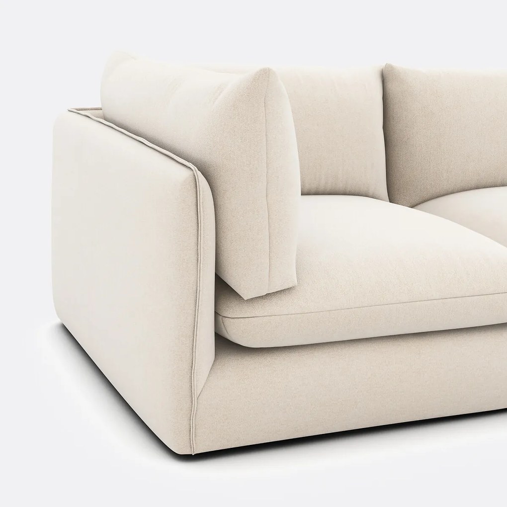 Modulaire 3-zitsbank met poef, gemêleerd polyester, Malo