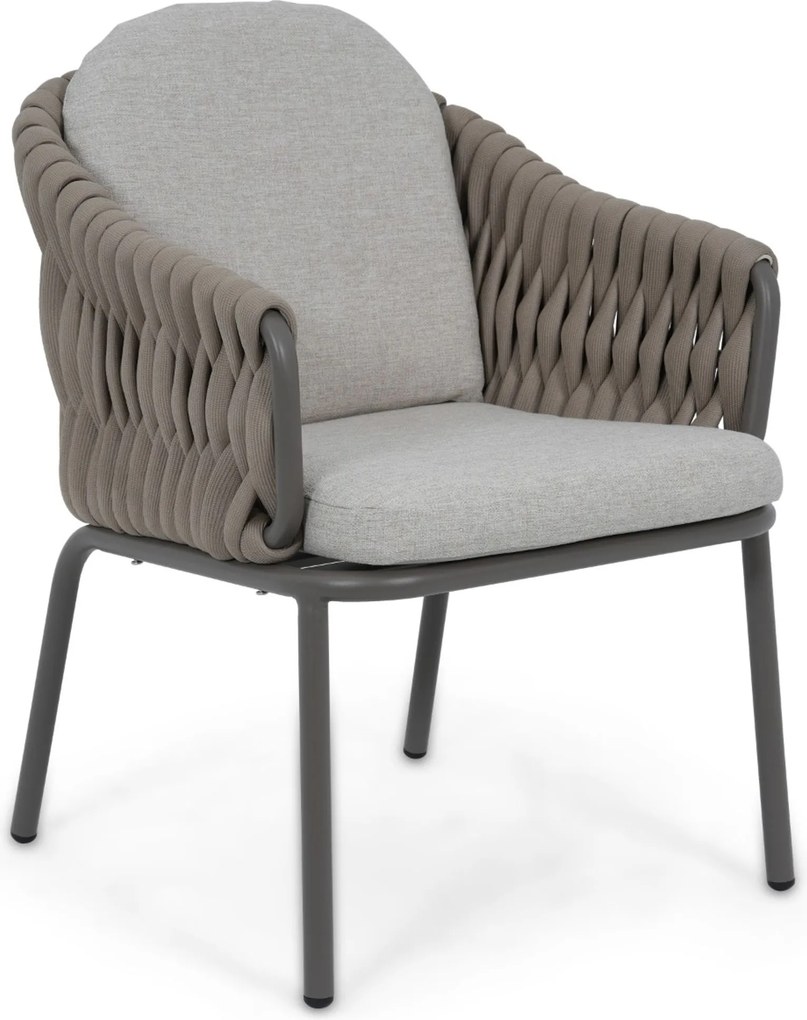 Tuinset Ronde Tuintafel 4 personen 140 cm Rope Taupe Santika Furniture Santika