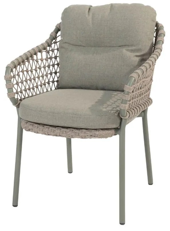 4 Seasons Outdoor Jura tuinset olijfgroen met Montana tafel met keramisch terrazzo blad 240 x 103 cm  Tuinset    taupe weerbestendig