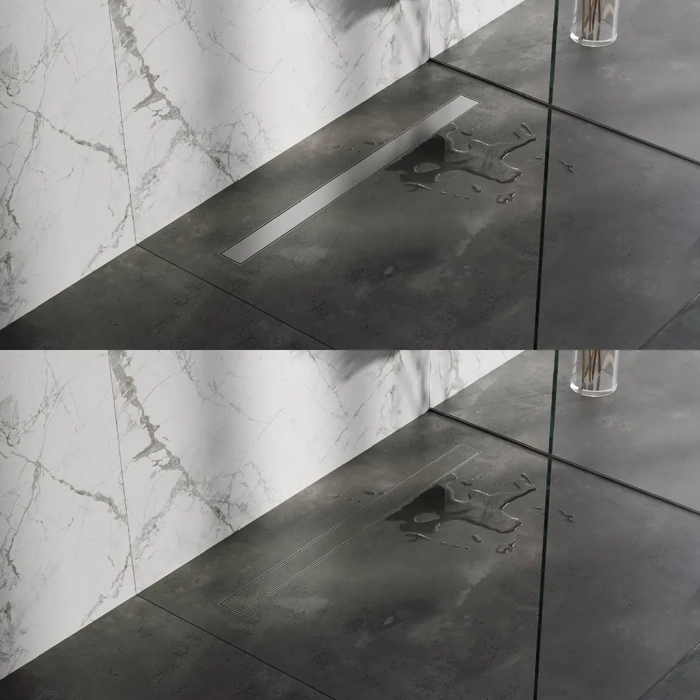 Brauer douchegoot 90x7cm met multifunctioneel rooster en flens RVS geborsteld