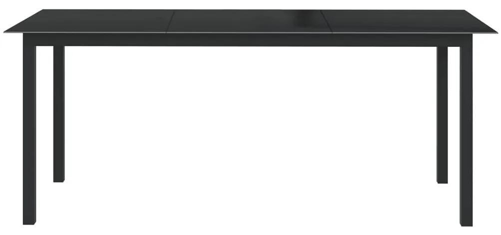 vidaXL Tuintafel 190x90x74 cm aluminium en glas zwart