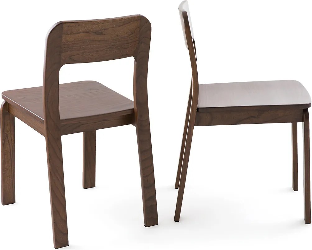 Set van 2 notenhouten stoelen, Talet