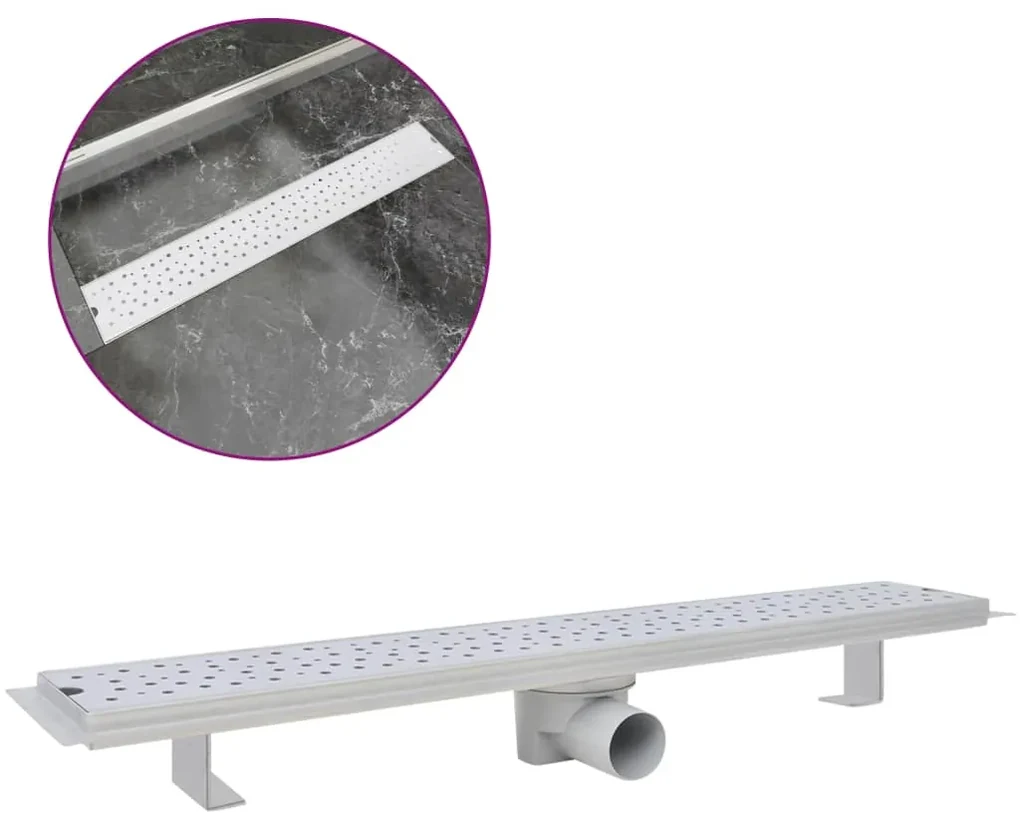 vidaXL Doucheafvoer rechthoekig bubbel 730x140 mm roestvrij staal