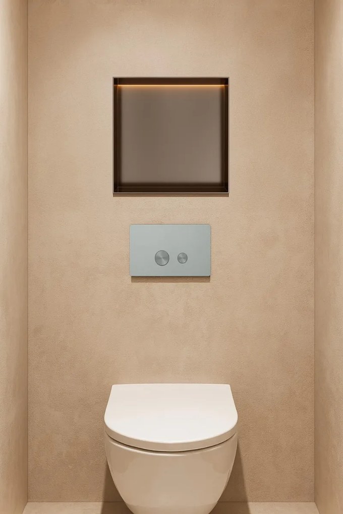 Hotbath &More frameless inbouwnis met verlichting 30x30x10cm tuscan bronze