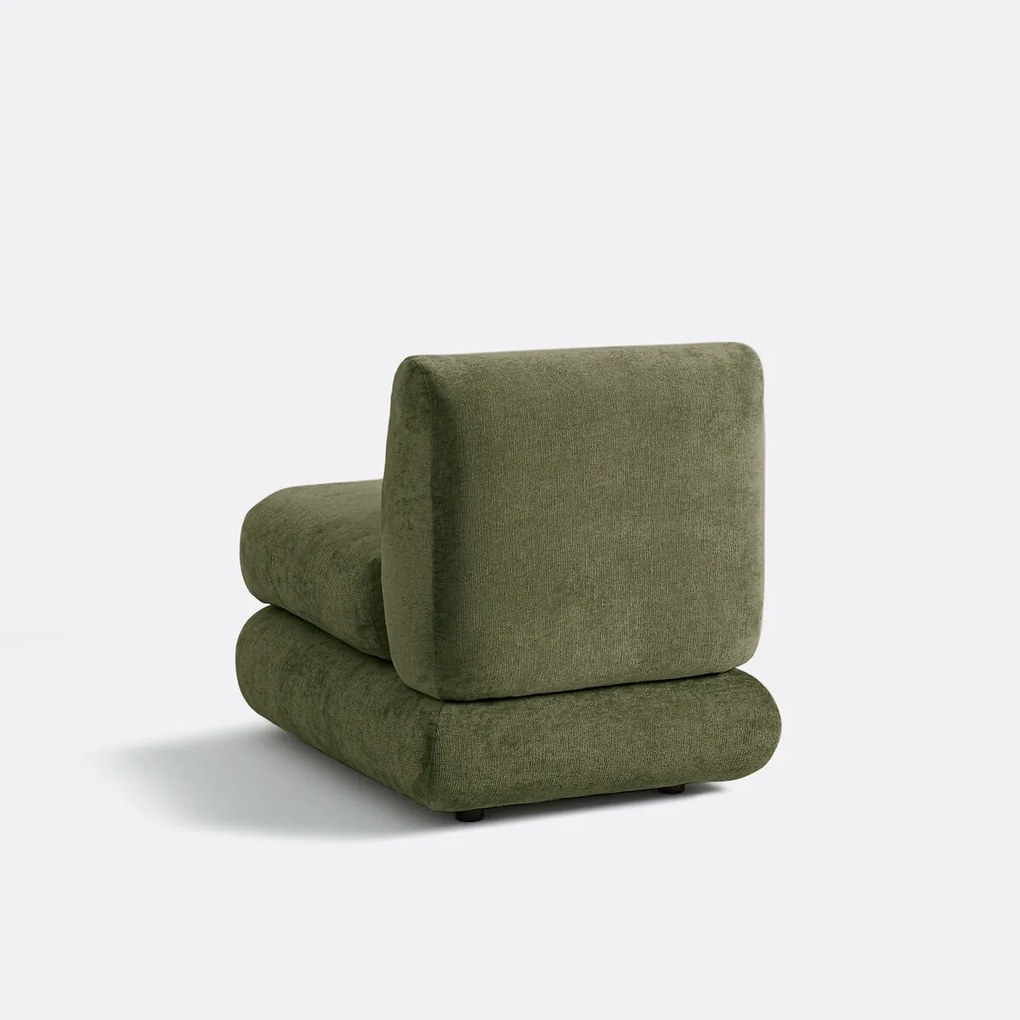 Modulaire haardstoel, dik fluweel, HOOVER