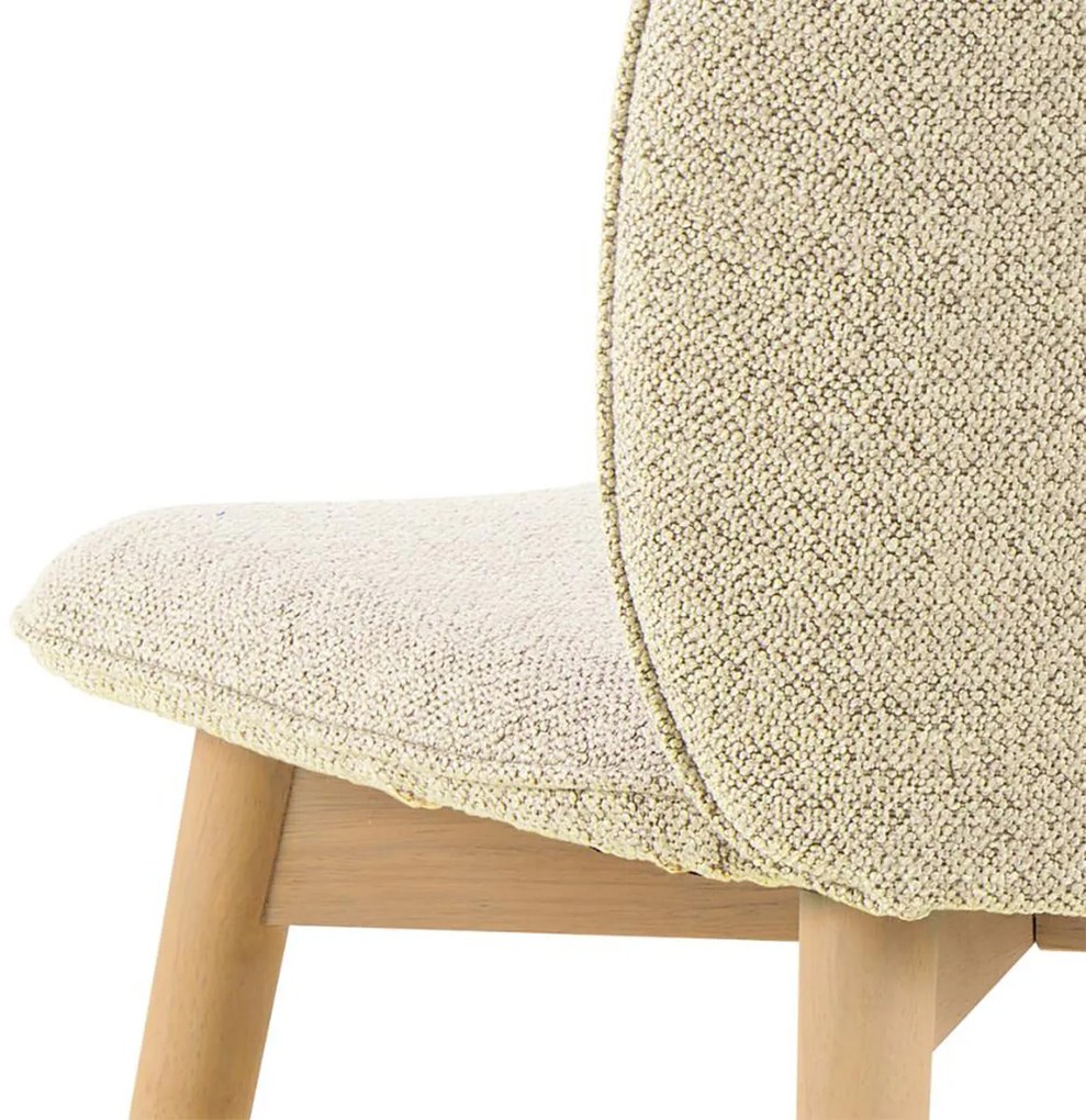 Eetkamerstoel Met Houten Poten Creme Boucle