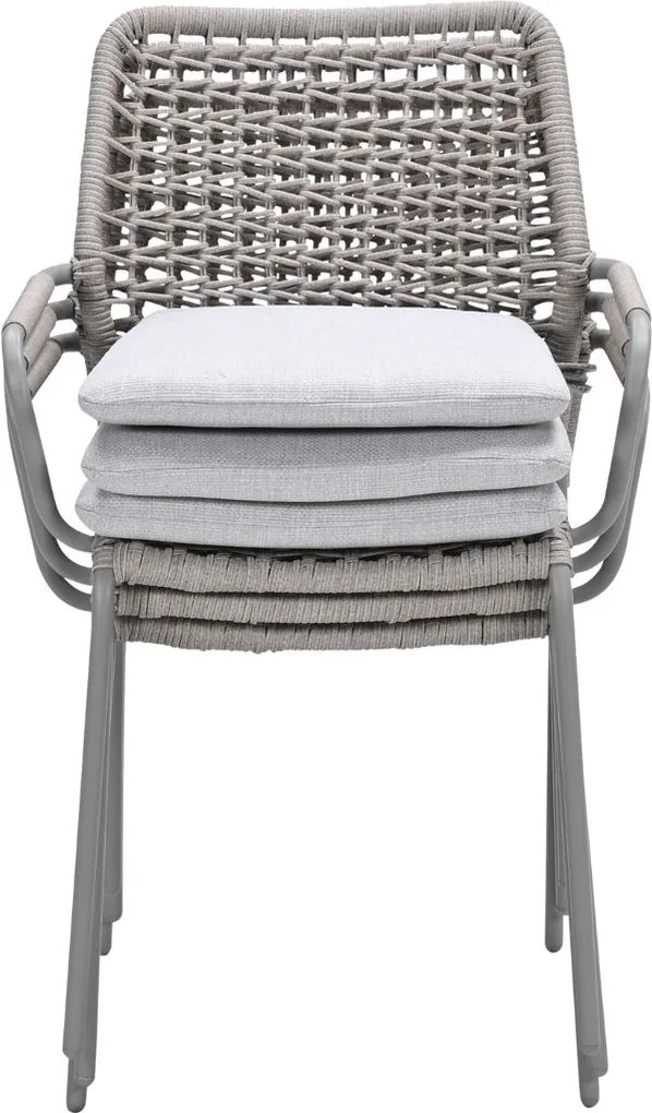 Garden Impressions Natas tuinstoel stapelbaar taupe - natural sand - 2 stuks