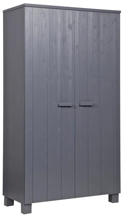 Woood Dennis Kledingkast Van Donkergrijs Grenen - 111x55x202cm.