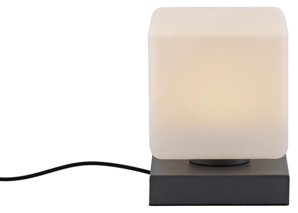Tafellamp antraciet incl. LED dimbaar met touch - Jano Modern vierkant Binnenverlichting Lamp