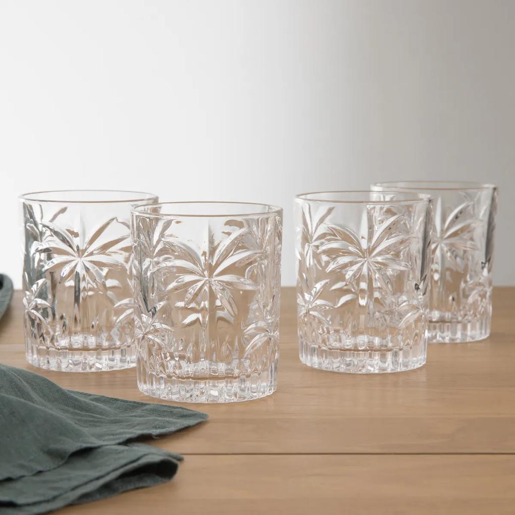 Set van 4 glazen met uitsnijdingen, Palem