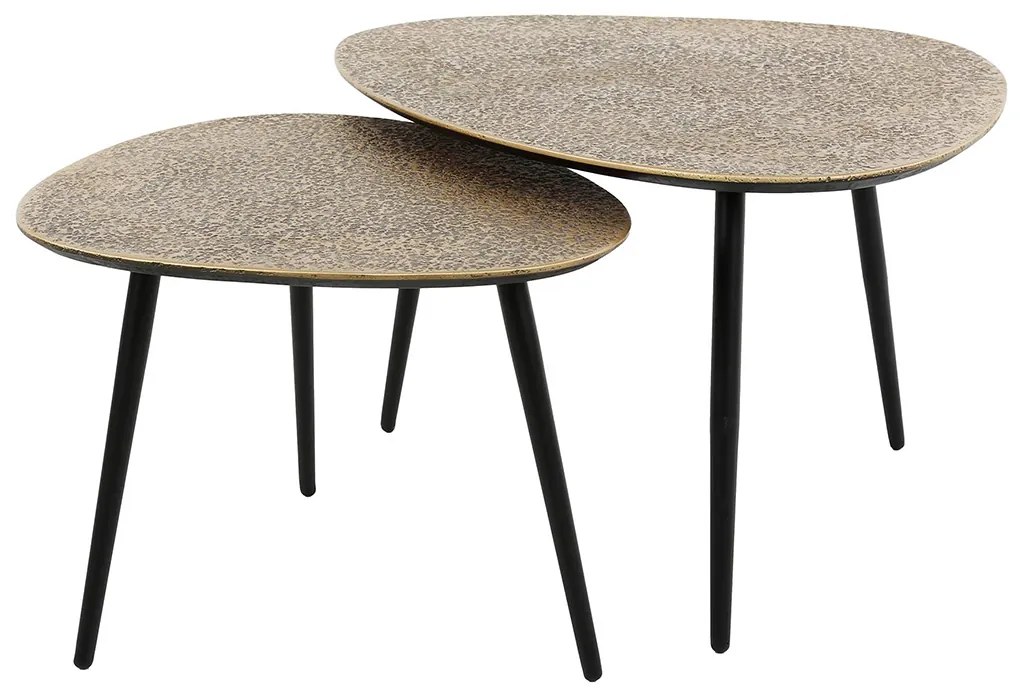 Metallic Brons Bijzettafel Set Van 2 - 80 X 59cm.