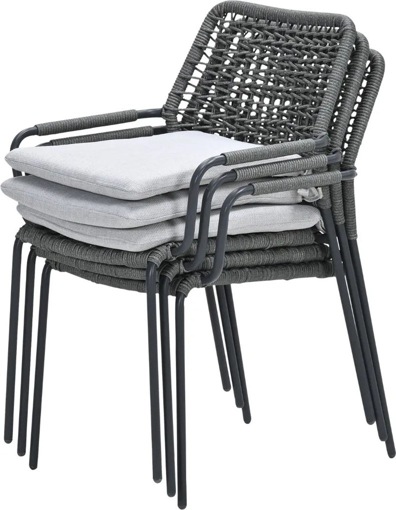 Garden Impressions Natas tuinstoel stapelbaar grijs - 4 stuks