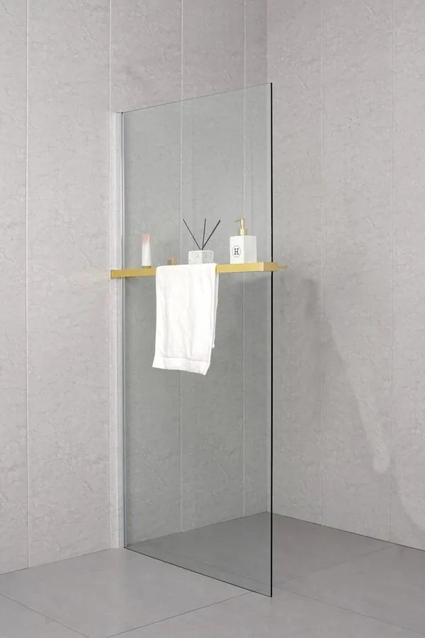 Sapho Shelf handdoekhouder en planchet voor douchewand goud mat