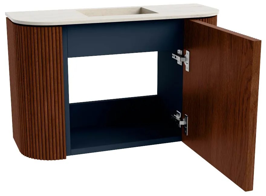 Mondiaz Joya DLux 65cm toiletmeubel ronding links/rechts ruby met wastafel faye midden zonder kraangat meli