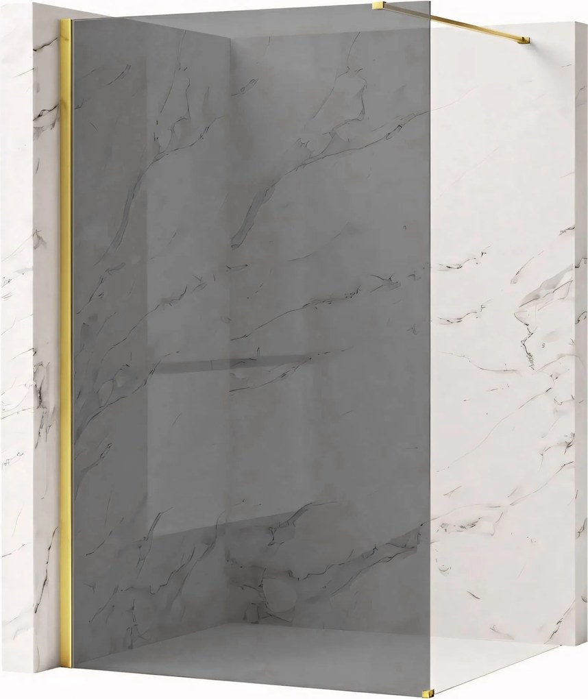 Walk-in douchewand Rea Flexi Grey / Gold 80