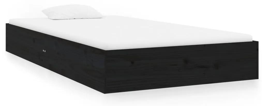 vidaXL Bedframe massief hout zwart 100x200 cm