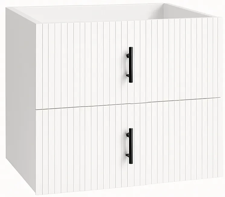 Muebles Raya onderkast ribbelfront 60cm met 2 softclose lades wit mat