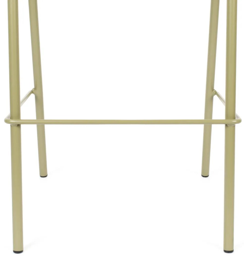 Zuiver Jort Hoge Retro Barkruk Met Rotan Groen