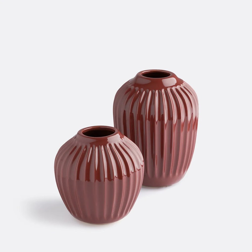 Generfde keramische vaas H21 cm Estria