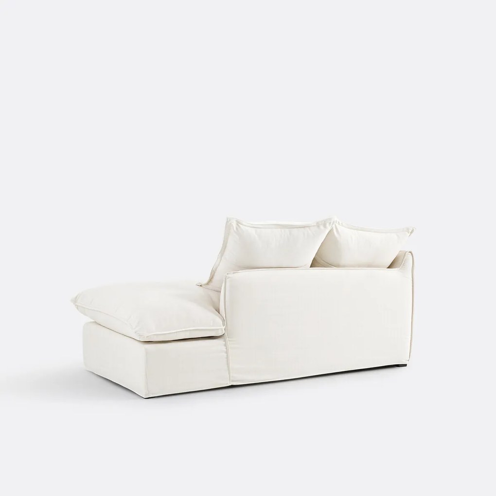 Longchair rechts, afneembare hoes, in gemêleerd polyester, ODNA