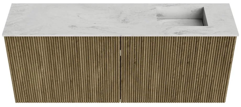 Mondiaz Joya DLux 100cm toiletmeubel dusk met wastafel faye rechts zonder kraangat opalo
