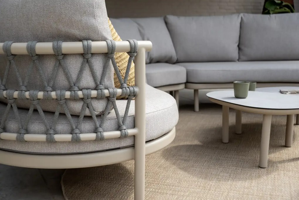 Taste by 4 Seasons Piacenza hoekbank latte SALE Loungebank beige weerbestendig
