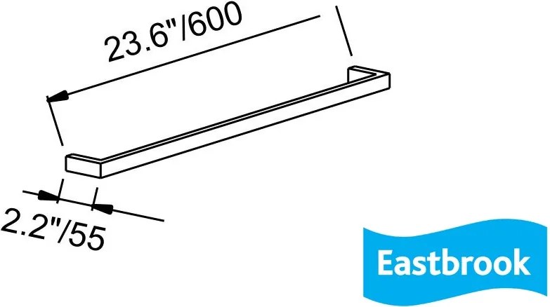 Eastbrook Alento handdoekenrek chroom 60cm