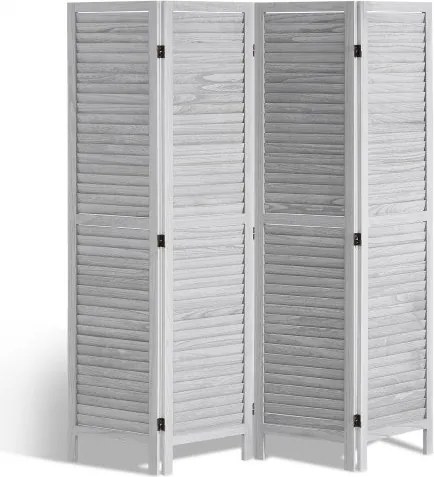VEVOR Room Divider 4-delig opvouwbaar privacyscherm, 170 cm hoge scheidingswand, draagbaar decoratief scherm voor kamerafscheiding, roomdivider geschikt voor kantoor, restaurant, slaapkamer (lichtgrijs)