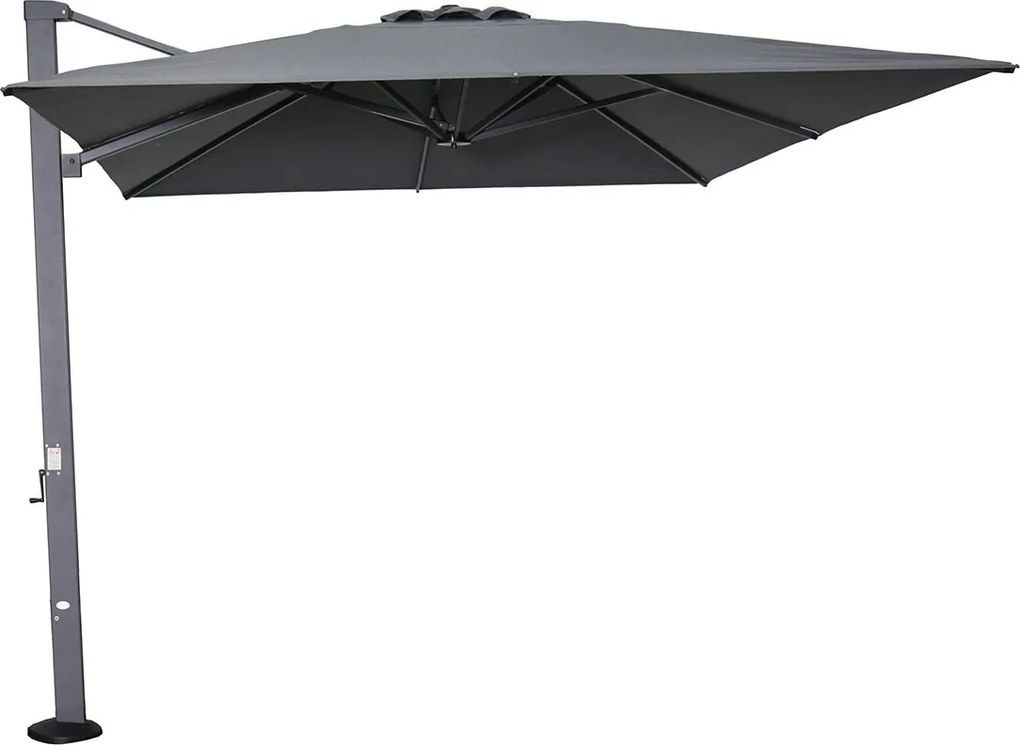 Garden Impressions Hawaii Emperor zweefparasol 300x400 cm – antraciet met carbon black frame