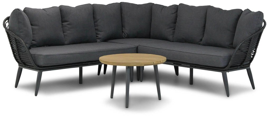 Hoek loungeset 4 personen Wicker Zwart Coco Coco Leonardo