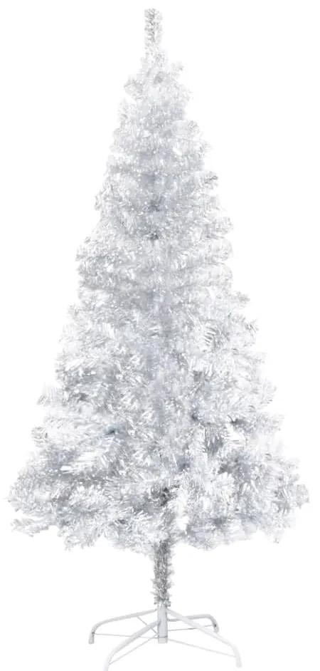 vidaXL Kunstkerstboom met LED's en kerstballen 150 cm PET zilverkleur
