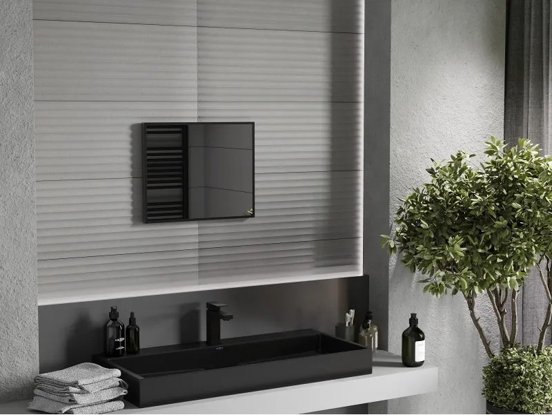 Mexen Loft rechthoekige badkamer spiegel 50 x 40 cm, zwarte lijst - 9852-050-040-000-70