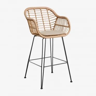 Verpakking Van 2 Zole Synthetische Rieten Hoge Tuinkrukken ↑75 Cm & Bruin – Zand - Sklum