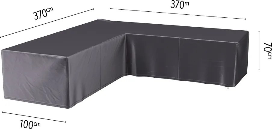 Platinum AeroCover Loungesethoes Hoekset L-Vorm - 370 x 370 x 100 x H70 cm - Ademend &amp; Groot formaat