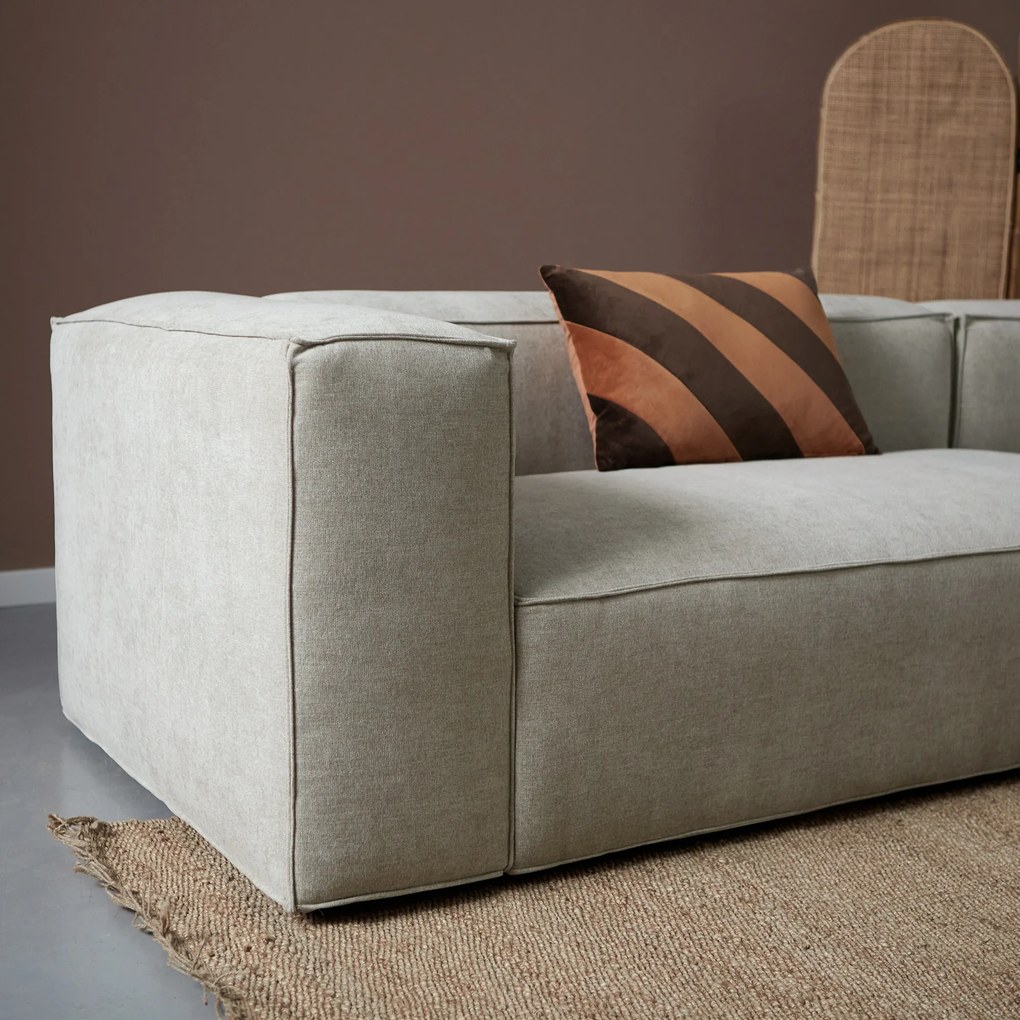 Beige Bank Met Chaise Longue Links