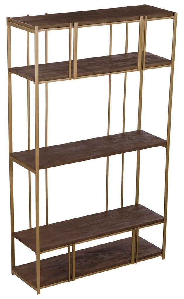 Tower Living Gouden Stellingkast Met Hout Belvedere - 120x40x200cm.