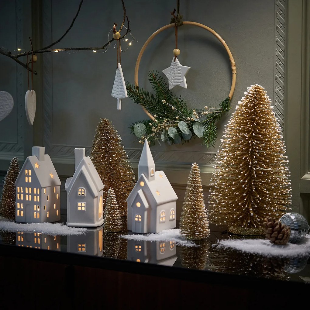 Kaarshouder in hotel vorm, in keramiek, Caspar