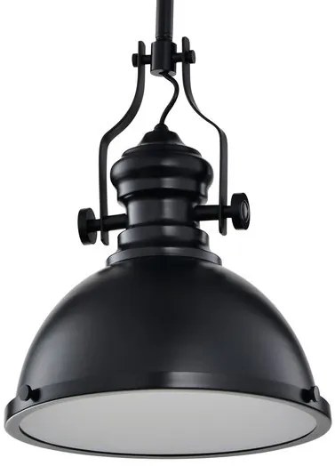 Vintage IndustriÃ«le Hanglamp Zwart Met Diffuser 32cm