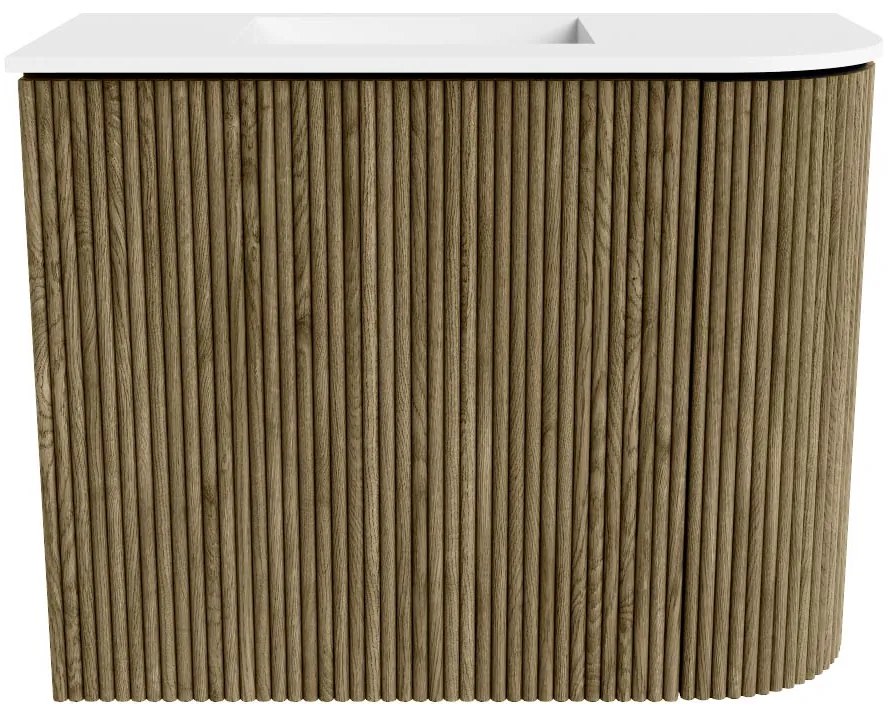 Mondiaz Joya 50cm toiletmeubel ronding rechts dusk met wastafel faye links zonder kraangat talc