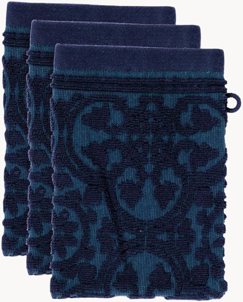 Jacquard terry washhandschoenen Tile De Pip, 3-delig