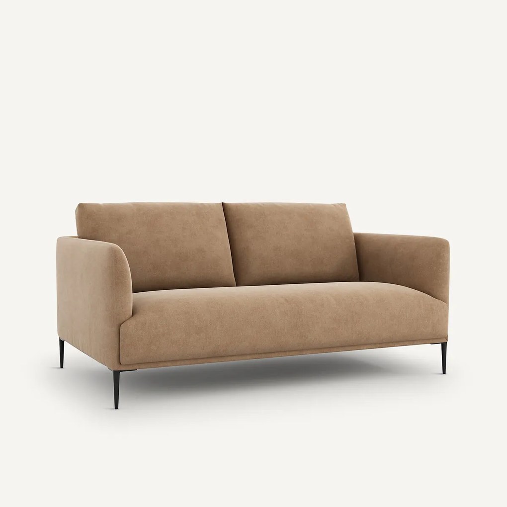 Compacte zitbank in stonewashed fluweel, Oscar, design E. Gallina