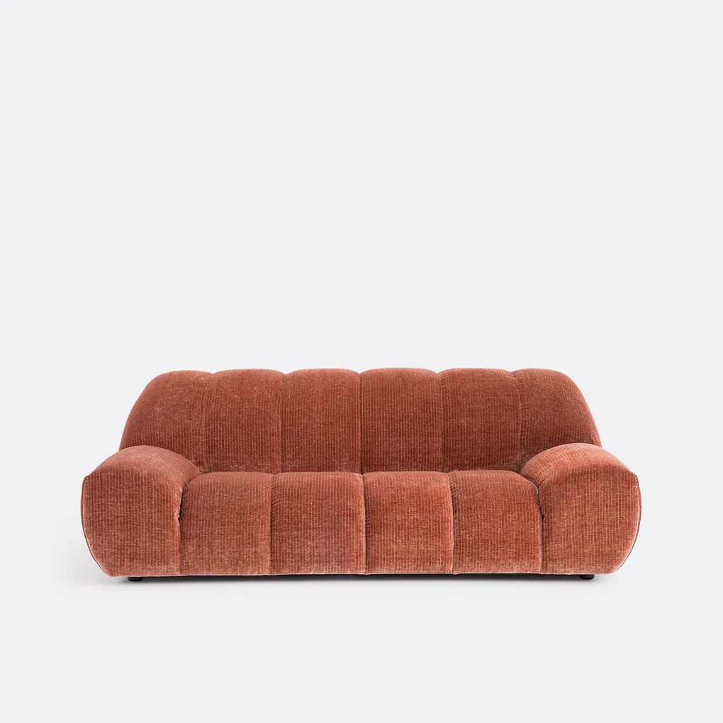 Vintage ribfluwelen bank, 3-zits, Nuria