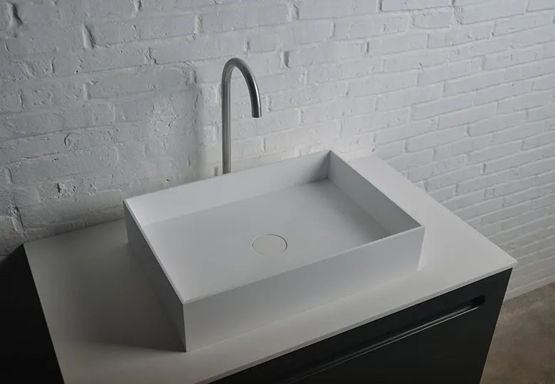 SSI Design Solid Joy rechthoekige waskom 50x35x11cm mat wit