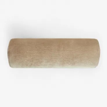 Lesoto Rolkussen 20x60 Cm In Fluweel Bruin Latte Fluweel - Sklum