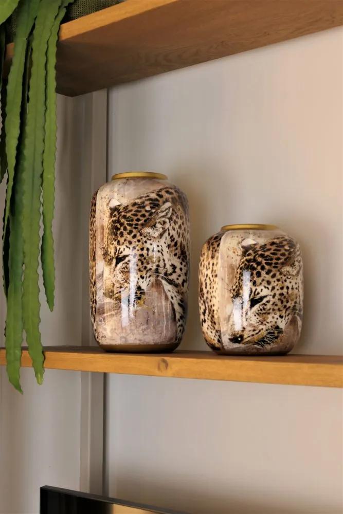 Vaas keramiek – vaas Leopard, klein – vaas brons