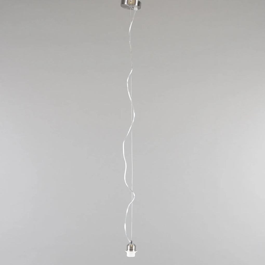 Moderne hanglamp staal met kap 45 cm zwart - Cappo 1 Design, Landelijk / Rustiek, Modern E27 rond Binnenverlichting Lamp